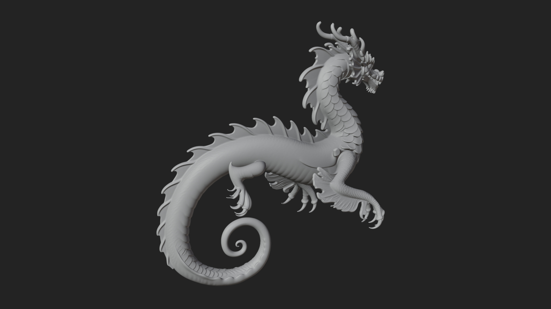 Chinese Dragon Statue Design 10 3D Print Model 3D Model