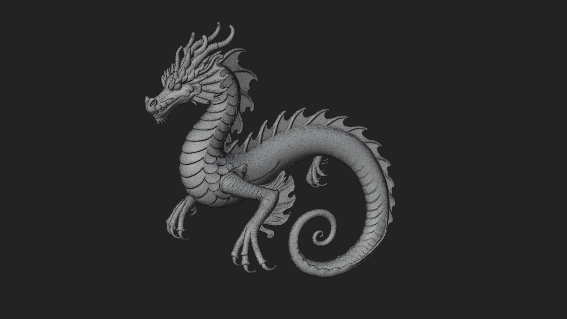Chinese Dragon Statue Design 10 3D Print Model 3D Model