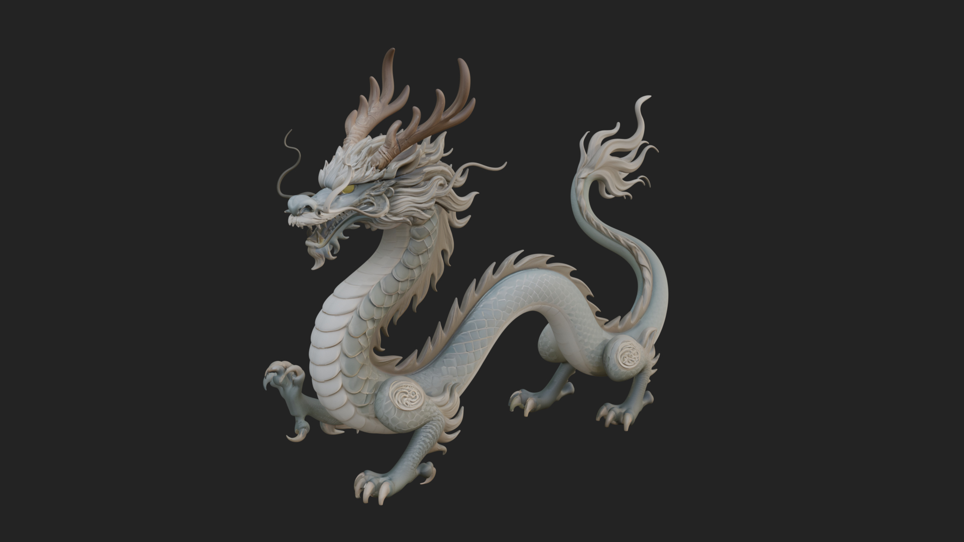 Chinese Dragon Statue Design 11 3D Print Model 3D Model