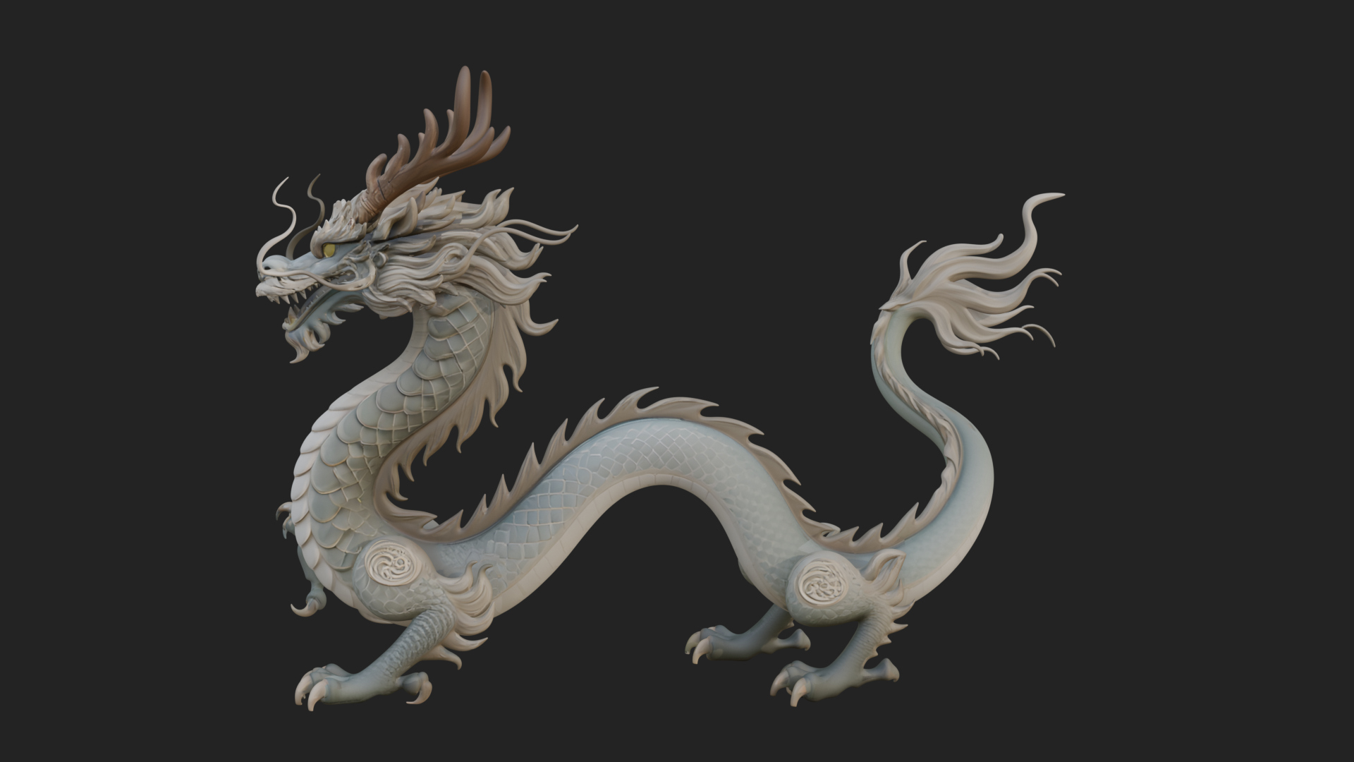 Chinese Dragon Statue Design 11 3D Print Model 3D Model