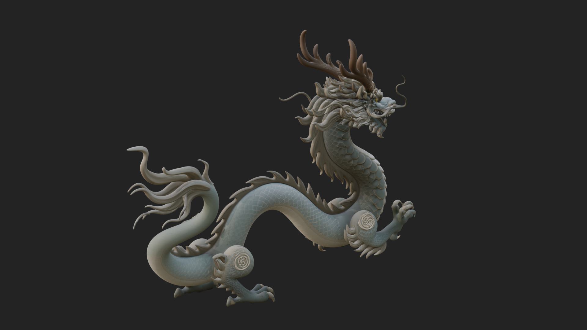 Chinese Dragon Statue Design 11 3D Print Model 3D Model
