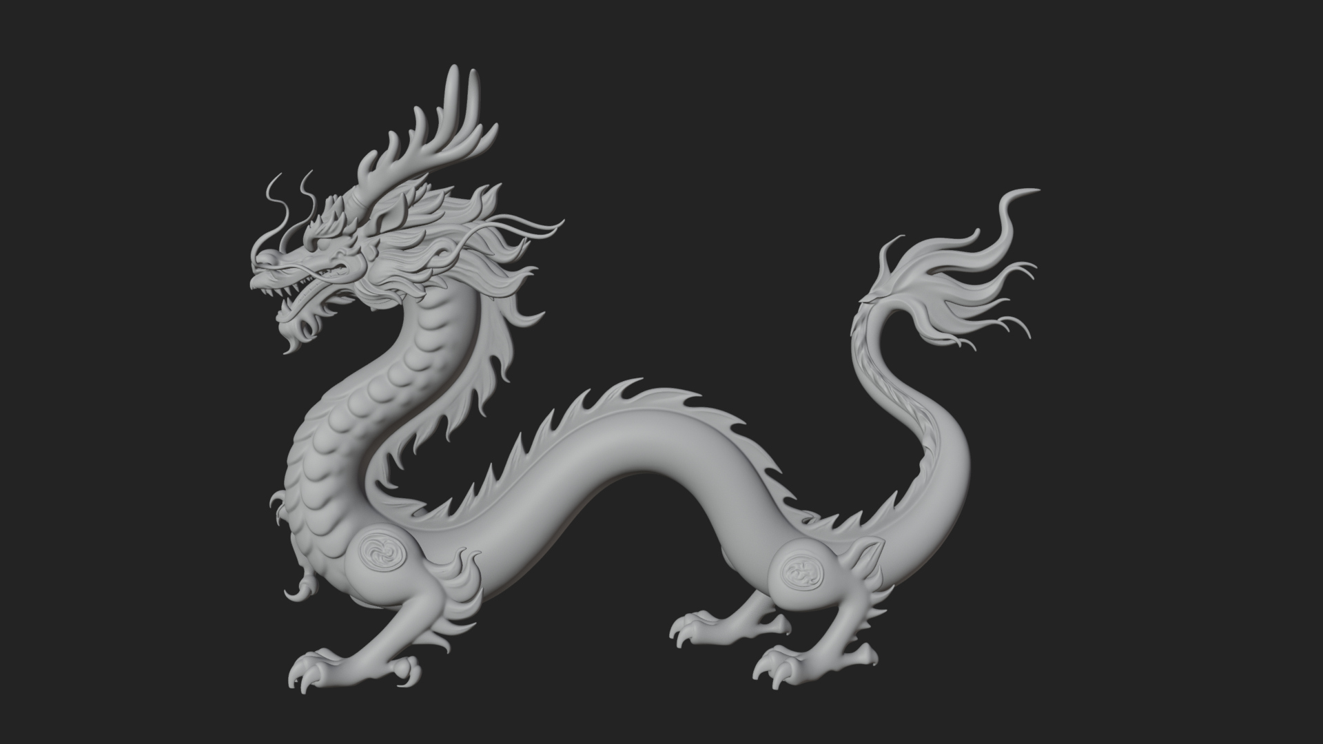 Chinese Dragon Statue Design 11 3D Print Model 3D Model