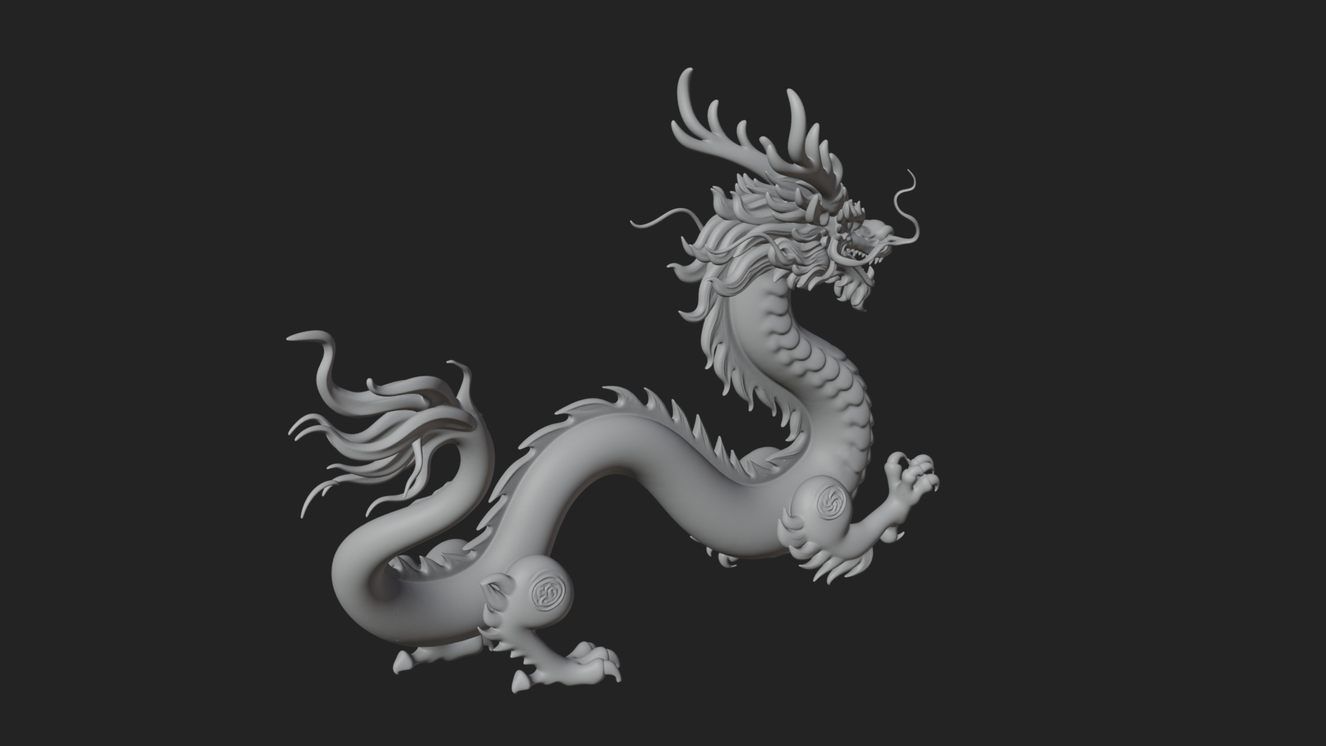 Chinese Dragon Statue Design 11 3D Print Model 3D Model
