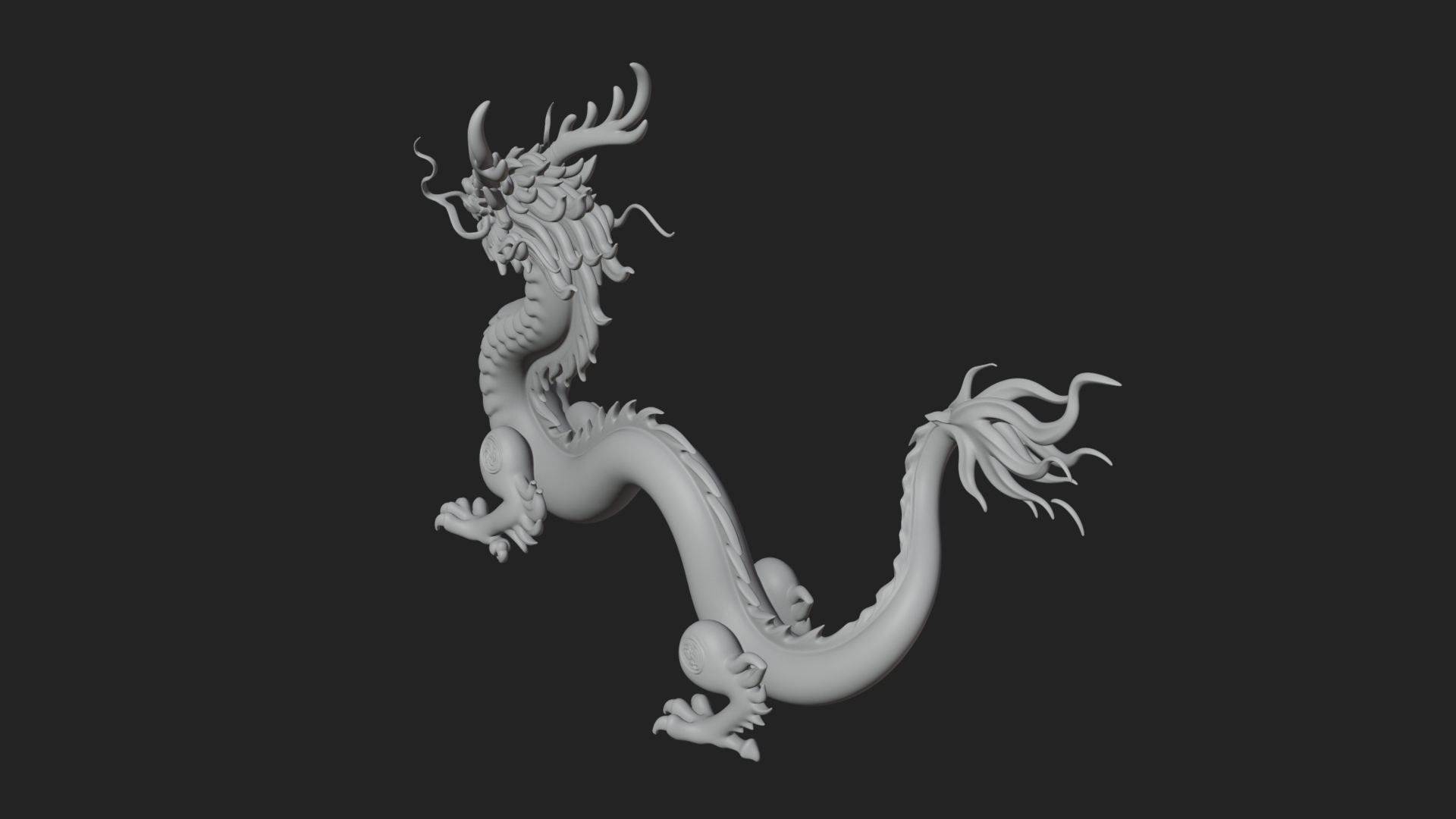 Chinese Dragon Statue Design 11 3D Print Model 3D Model