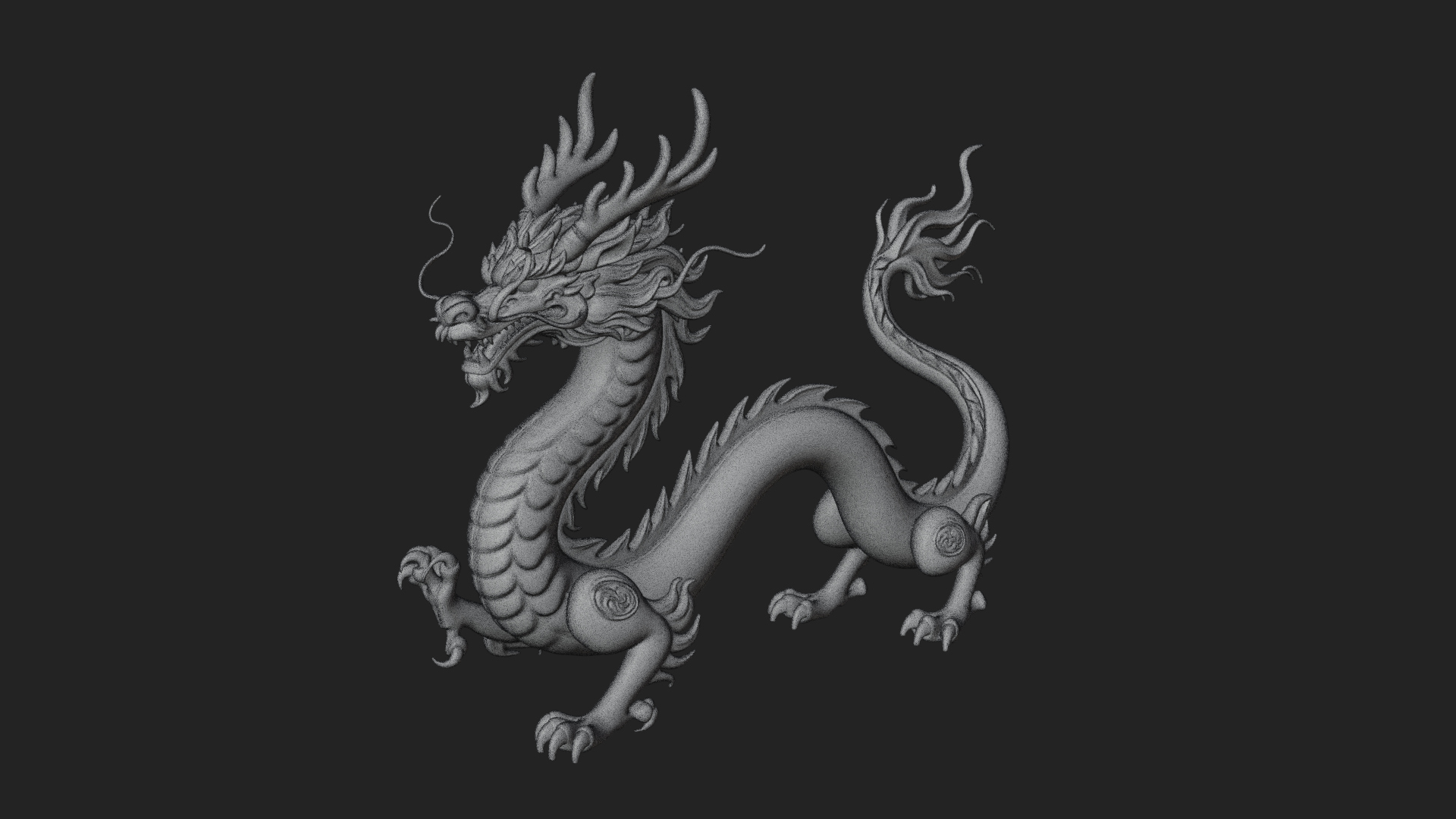 Chinese Dragon Statue Design 11 3D Print Model 3D Model