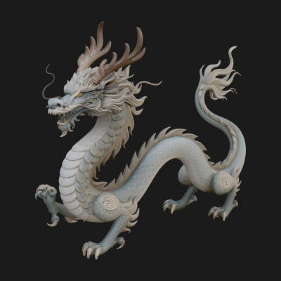 Chinese Dragon Statue Design 11 3D Print Model
