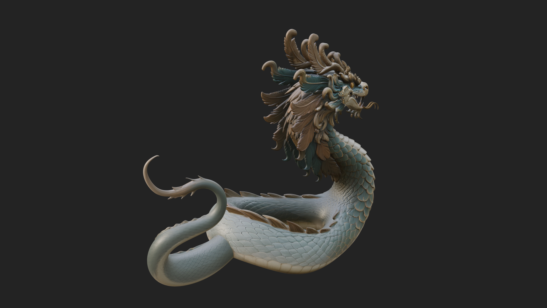 Chinese Dragon Statue Design 12 3D Print Model 3D Model