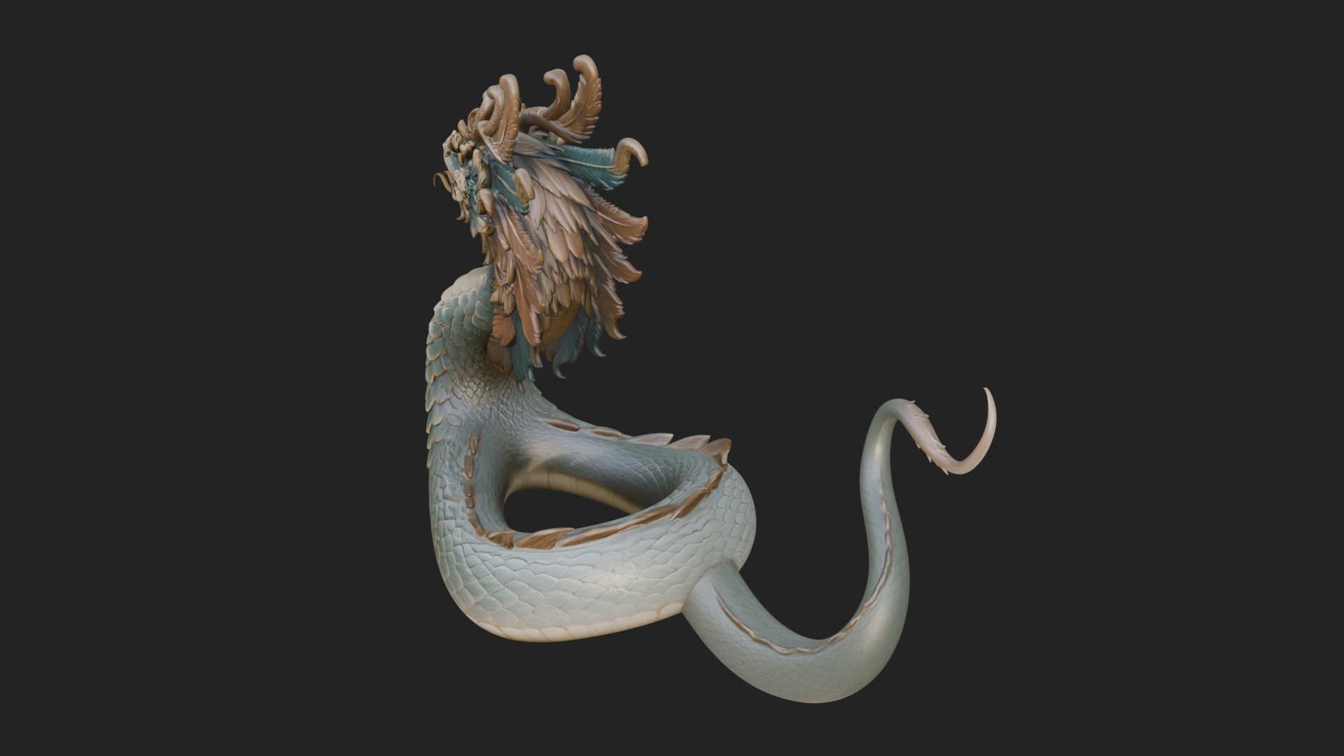 Chinese Dragon Statue Design 12 3D Print Model 3D Model