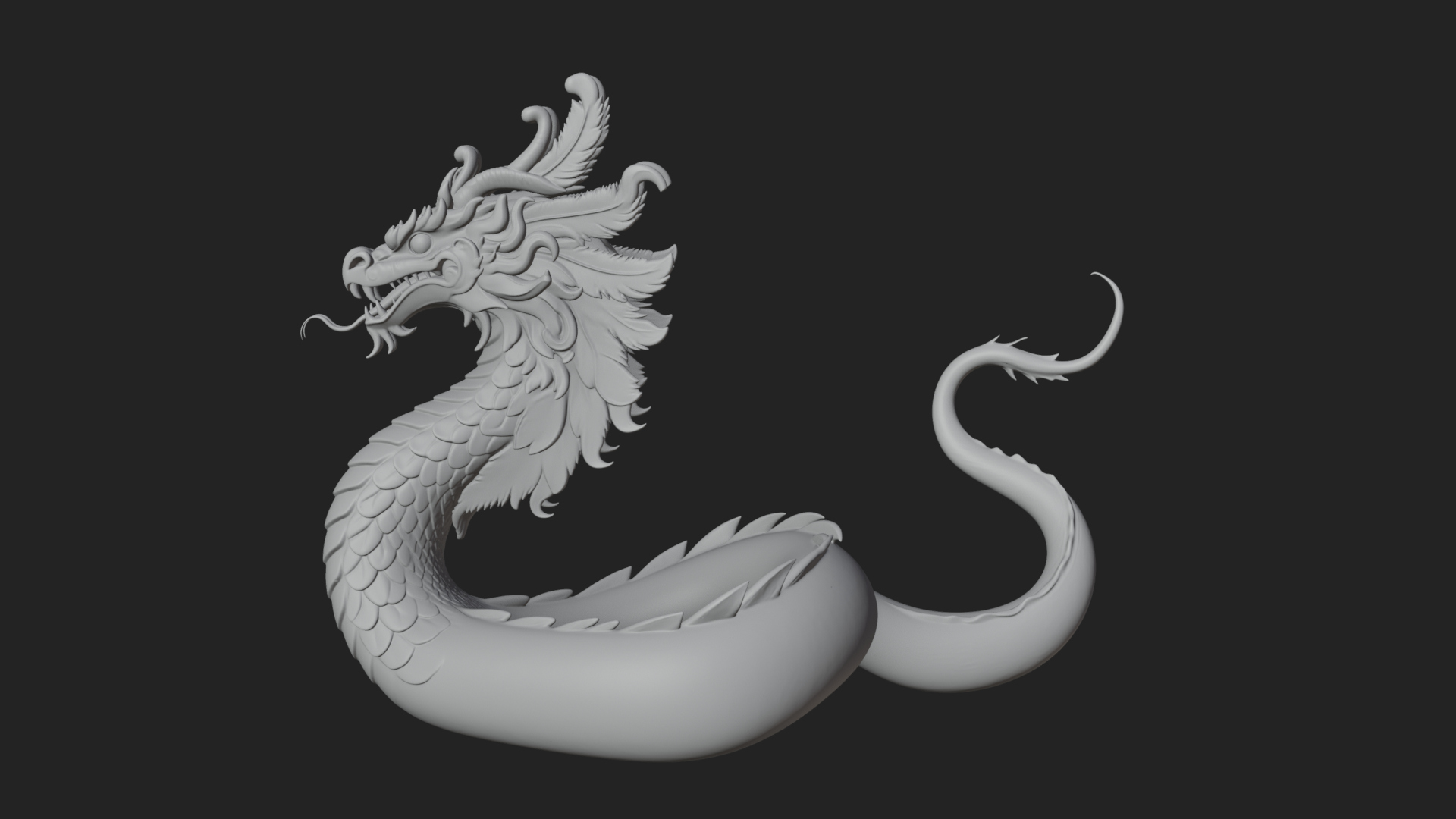 Chinese Dragon Statue Design 12 3D Print Model 3D Model