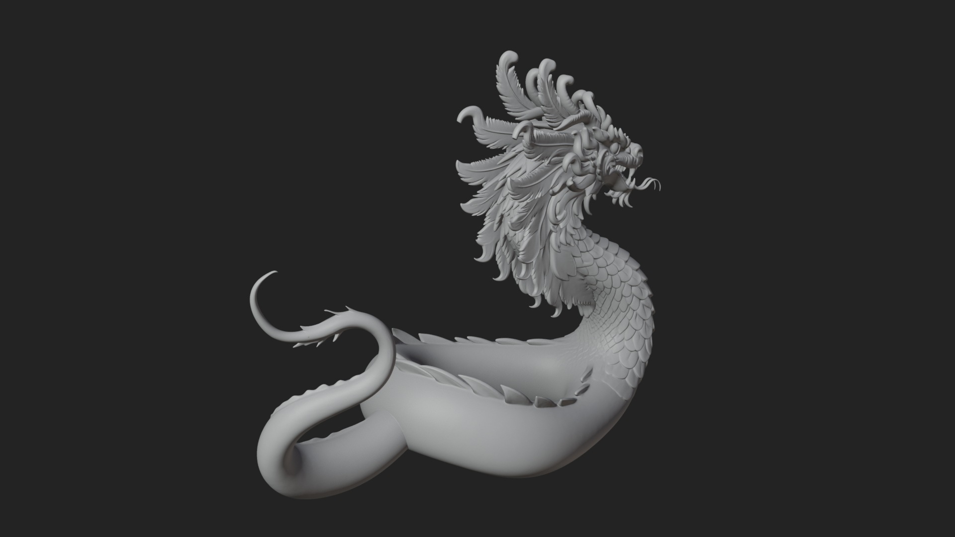 Chinese Dragon Statue Design 12 3D Print Model 3D Model