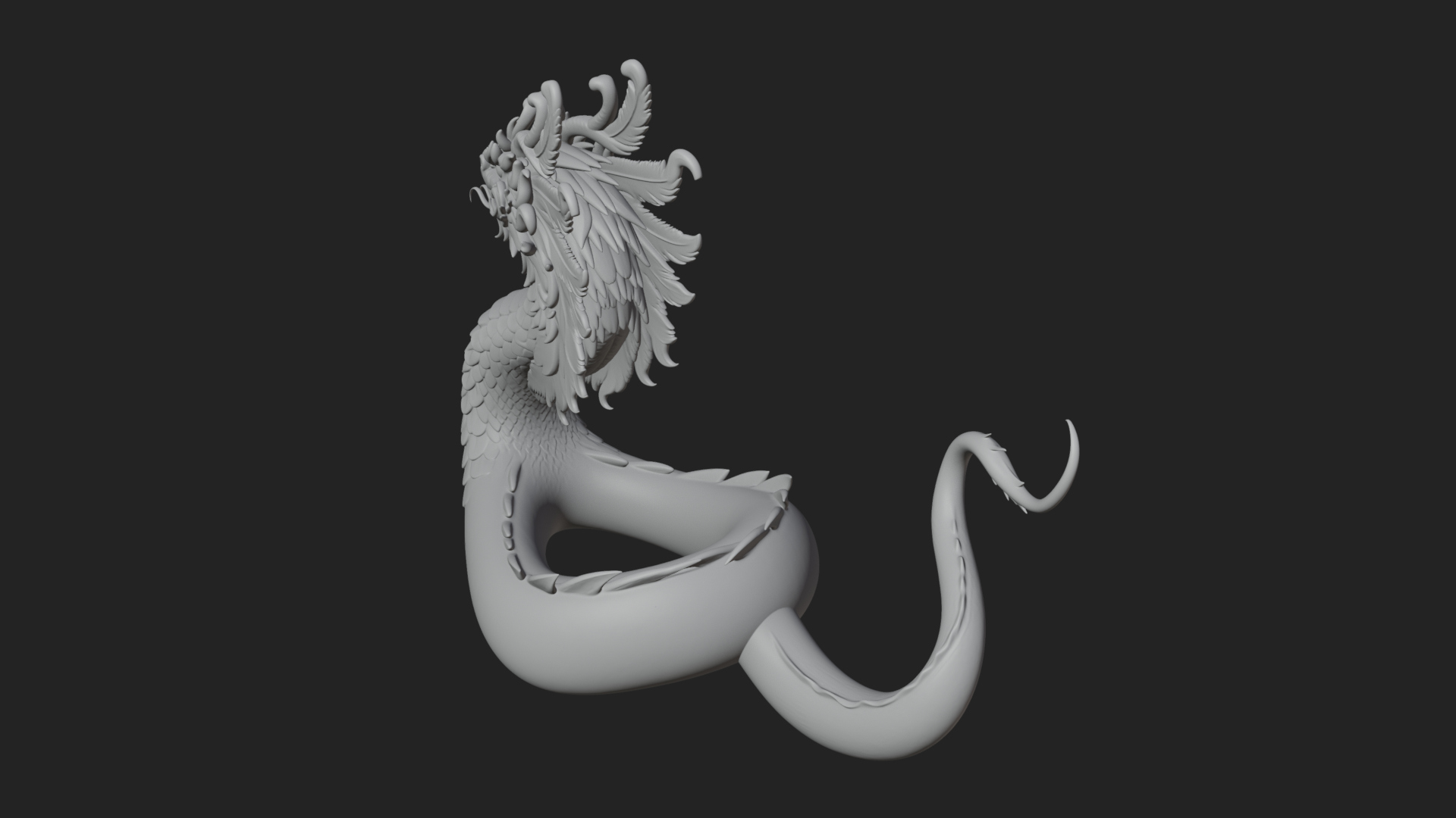 Chinese Dragon Statue Design 12 3D Print Model 3D Model