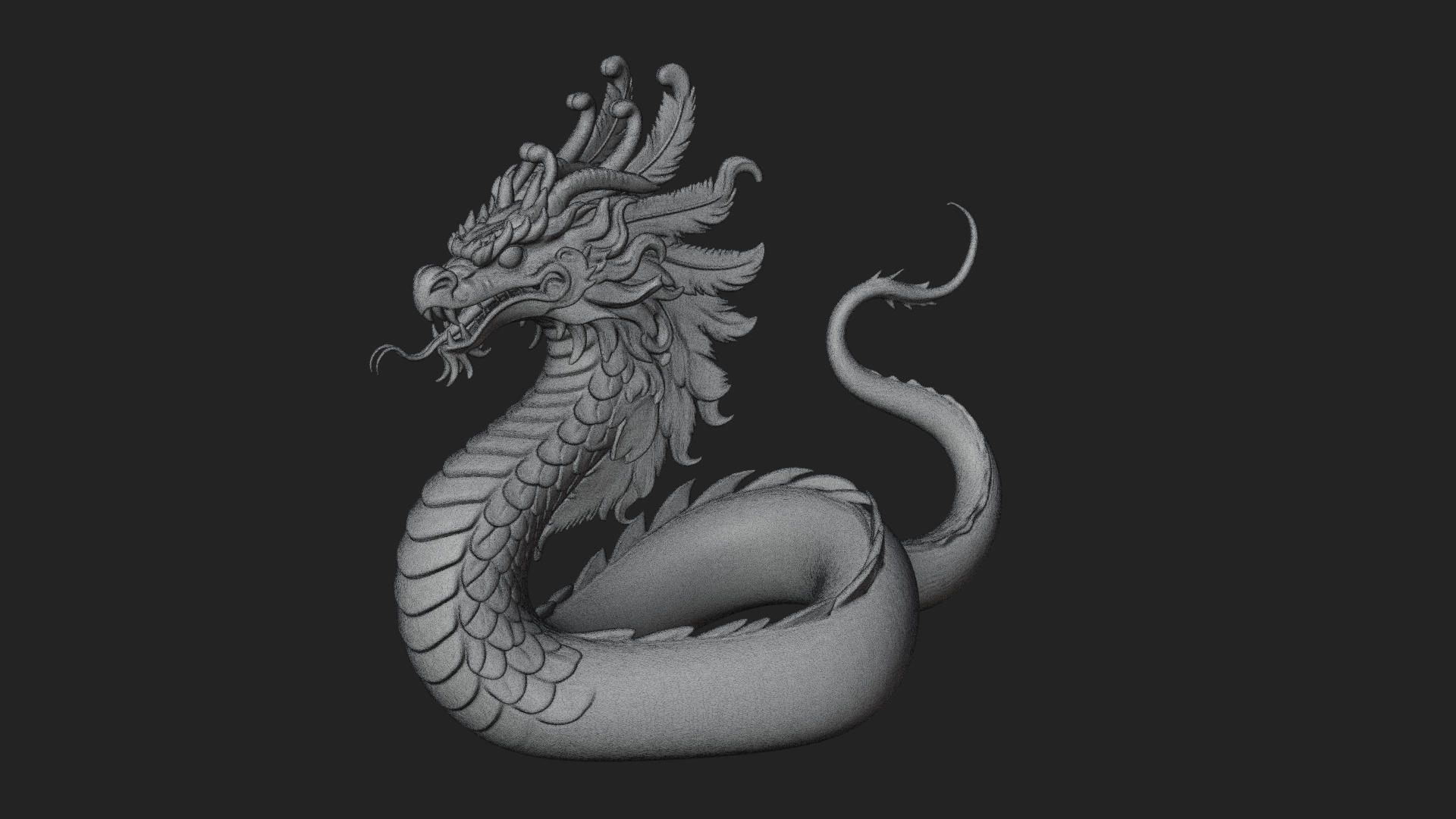 Chinese Dragon Statue Design 12 3D Print Model 3D Model