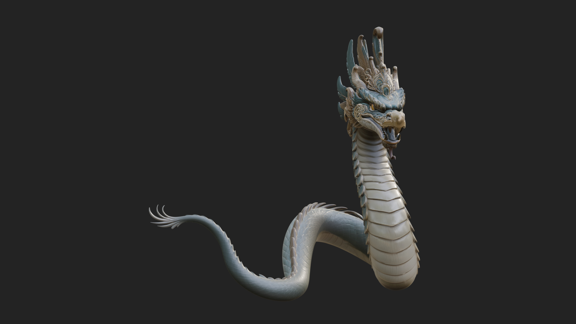 Chinese Dragon Statue Design 13 3D Print Model 3D Model