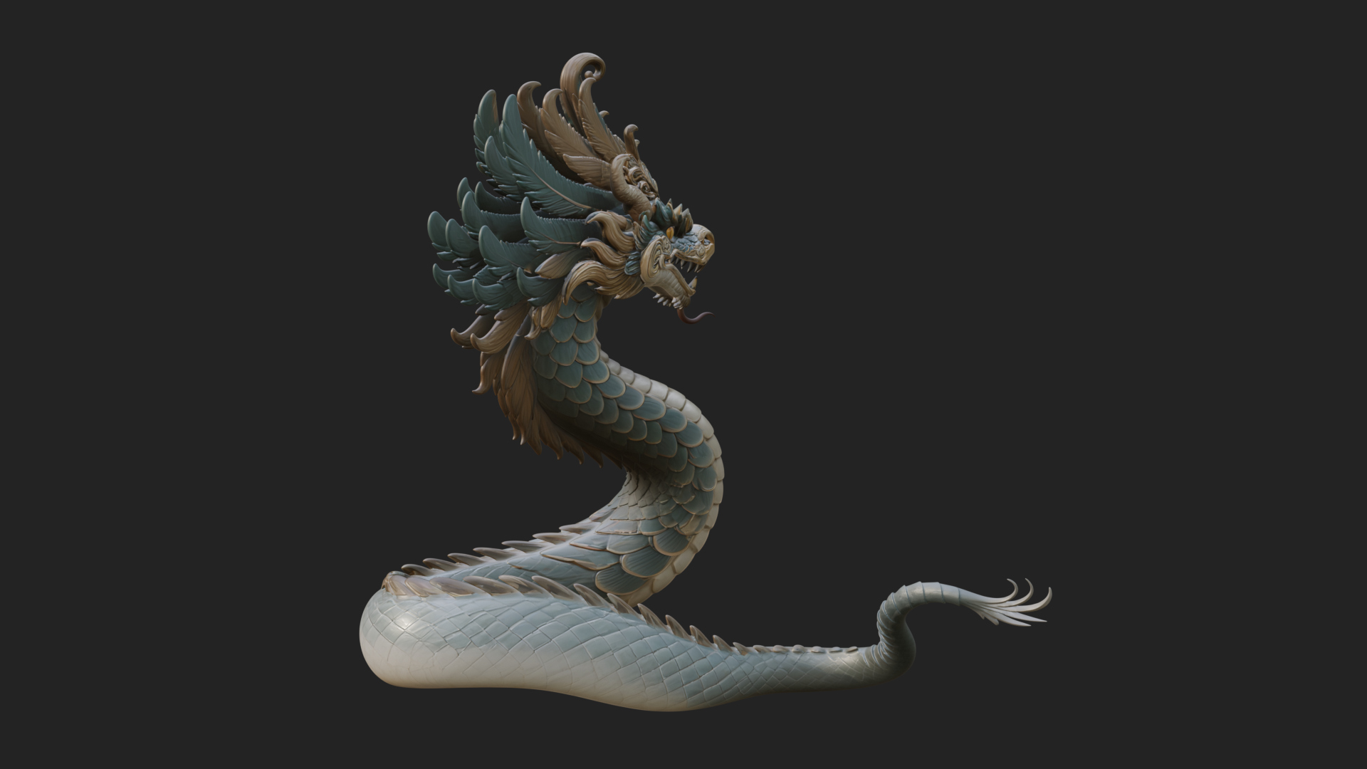Chinese Dragon Statue Design 13 3D Print Model 3D Model