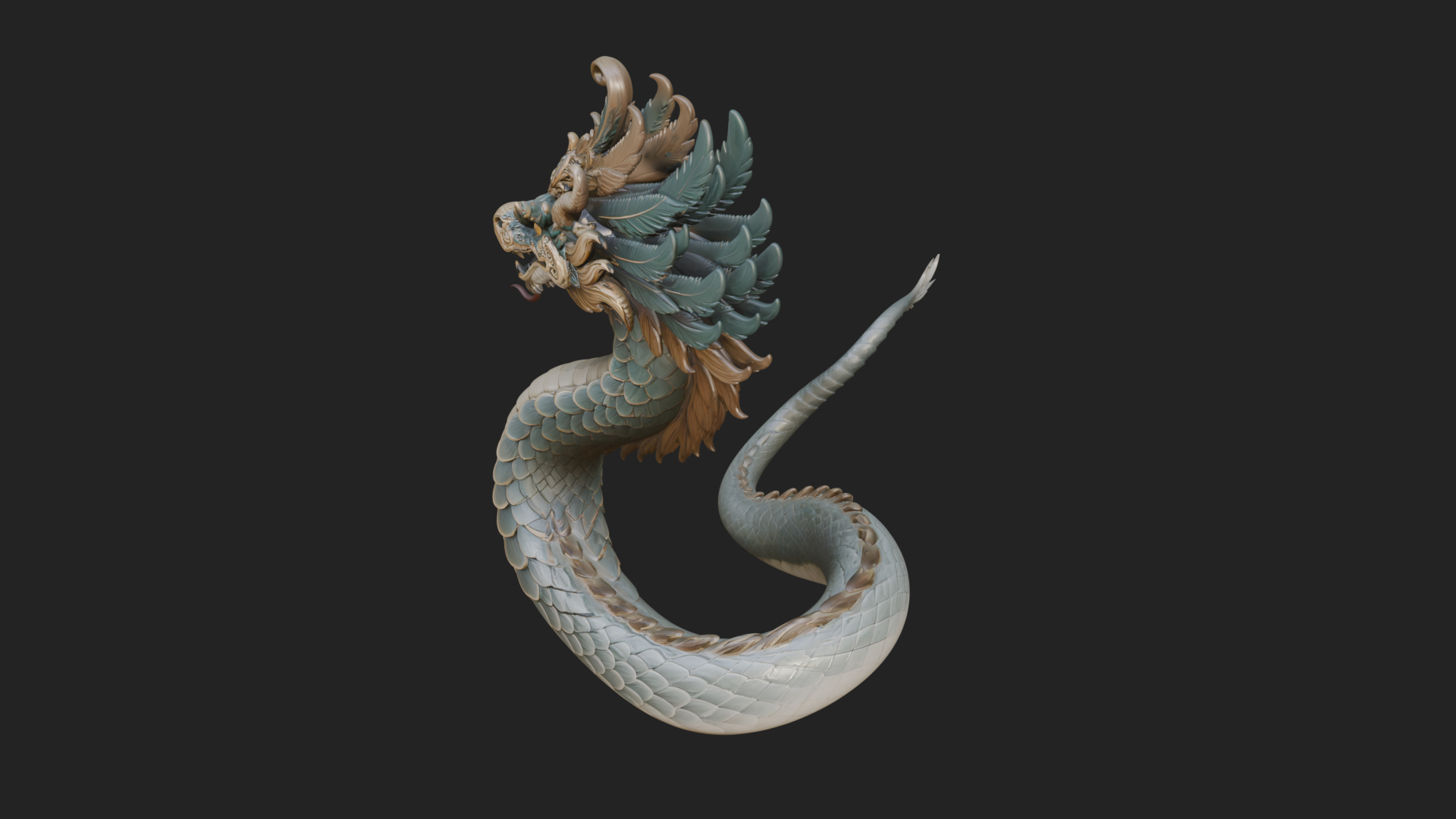 Chinese Dragon Statue Design 13 3D Print Model 3D Model