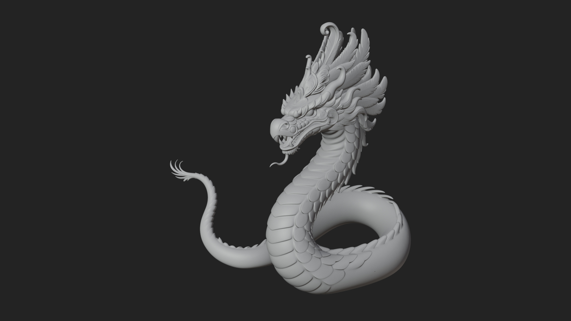 Chinese Dragon Statue Design 13 3D Print Model 3D Model
