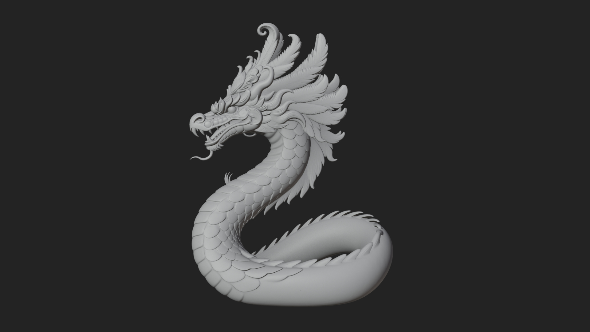 Chinese Dragon Statue Design 13 3D Print Model 3D Model