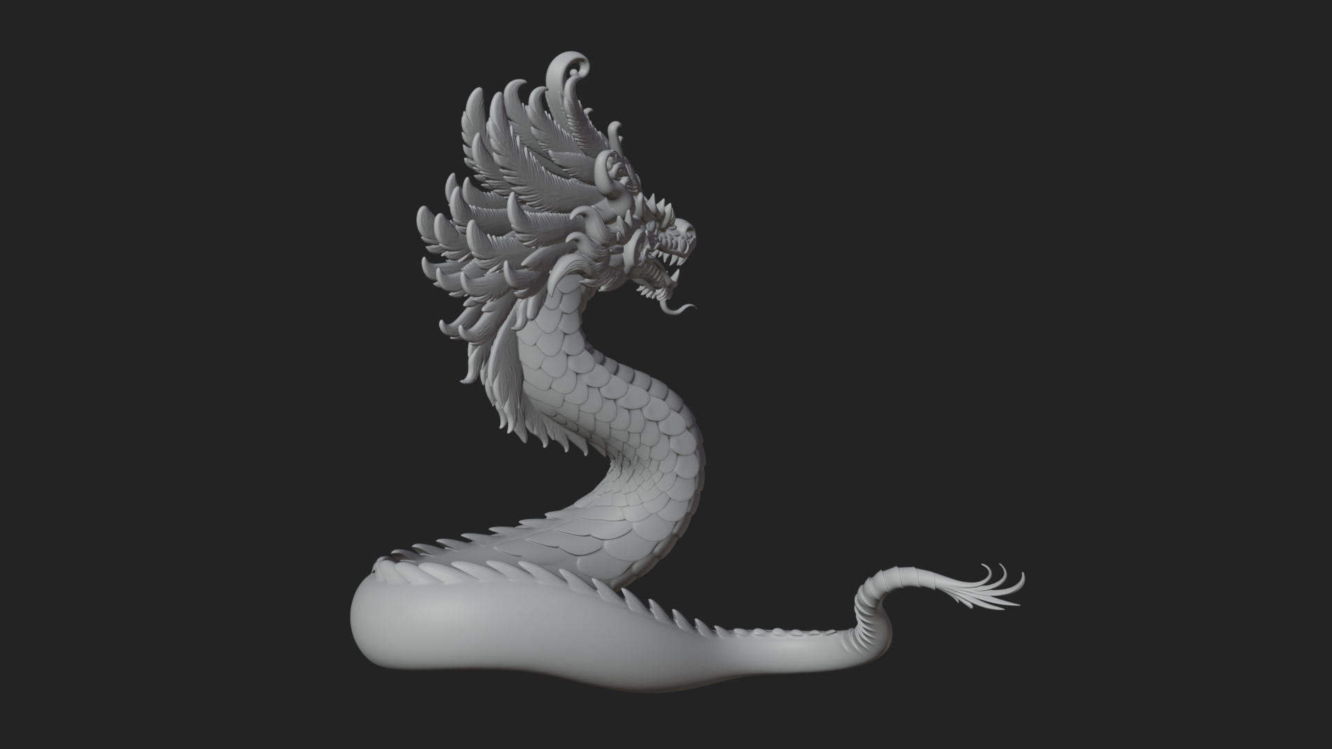 Chinese Dragon Statue Design 13 3D Print Model 3D Model