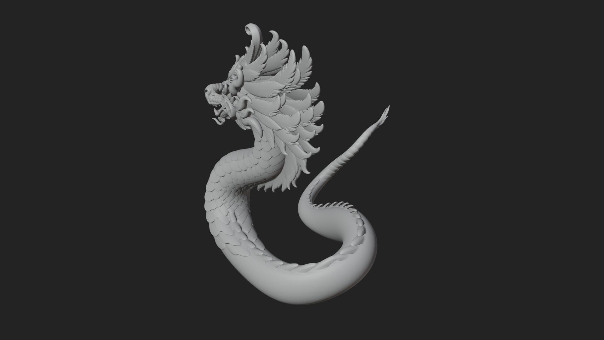 Chinese Dragon Statue Design 13 3D Print Model 3D Model