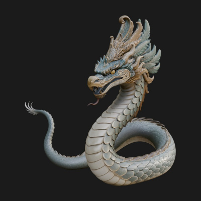 Chinese Dragon Statue Design 13 3D Print Model