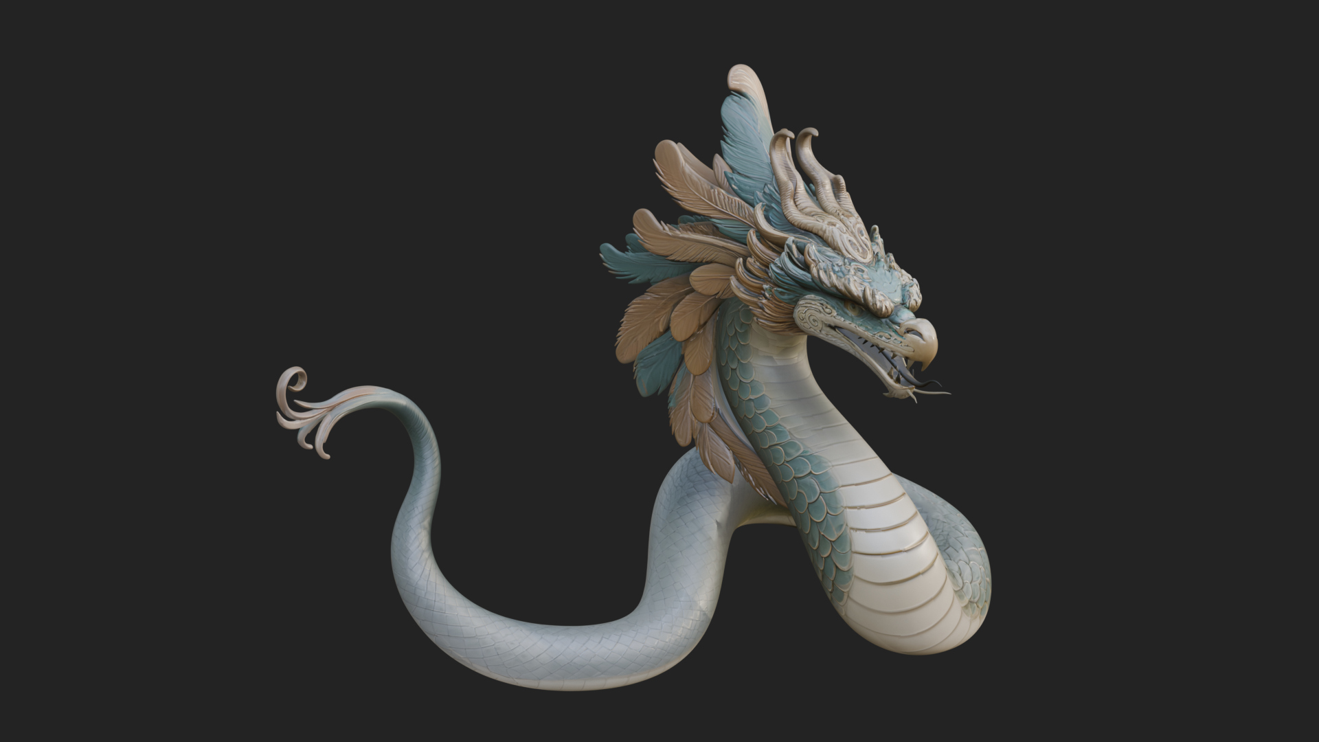 Chinese Dragon Statue Design 14 3D Print Model 3D Model
