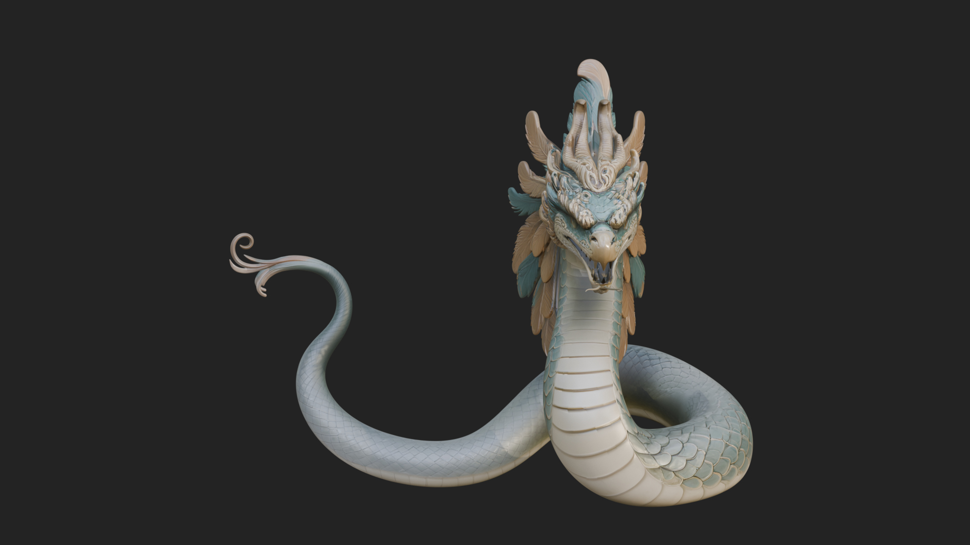 Chinese Dragon Statue Design 14 3D Print Model 3D Model