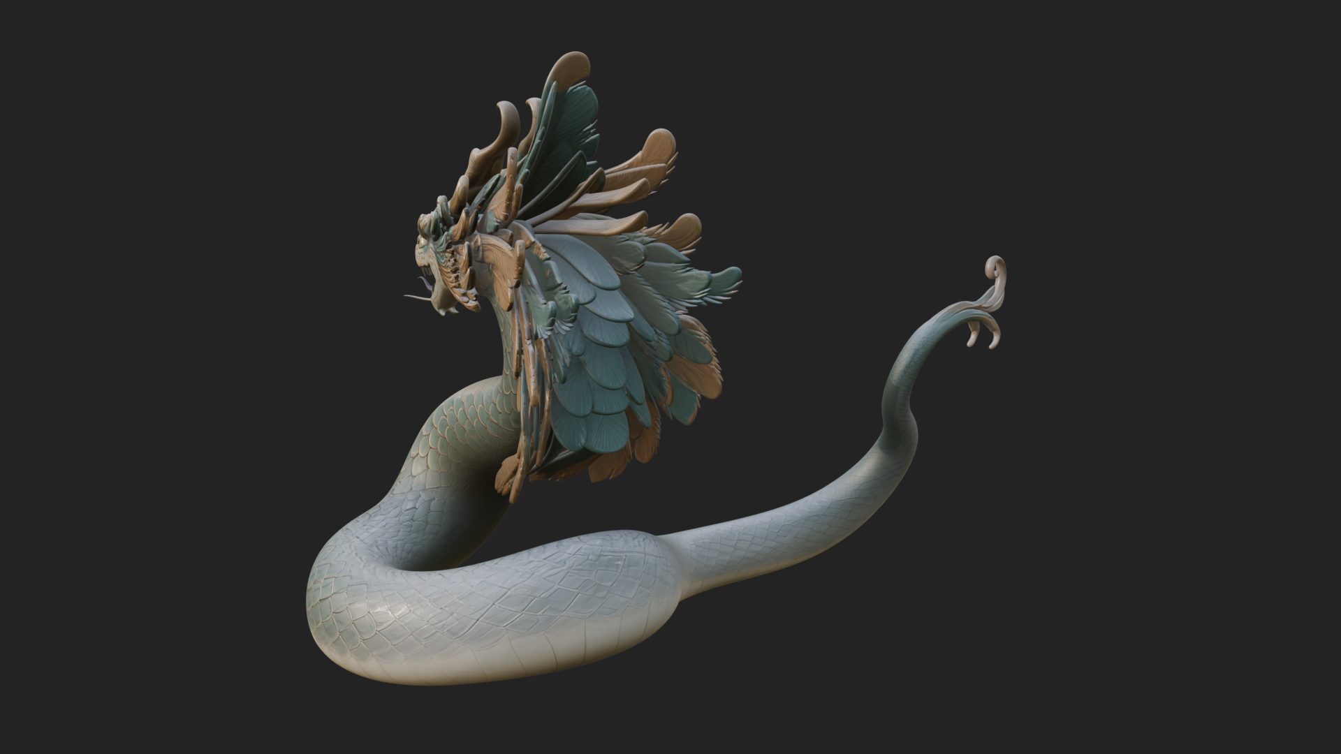 Chinese Dragon Statue Design 14 3D Print Model 3D Model