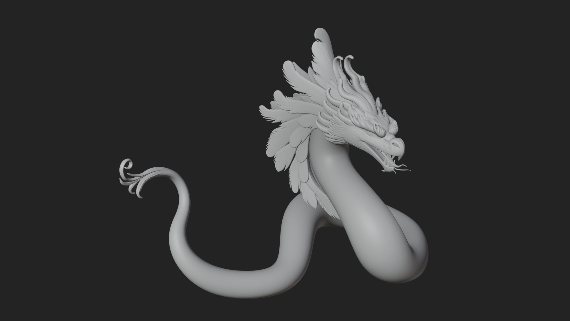 Chinese Dragon Statue Design 14 3D Print Model 3D Model