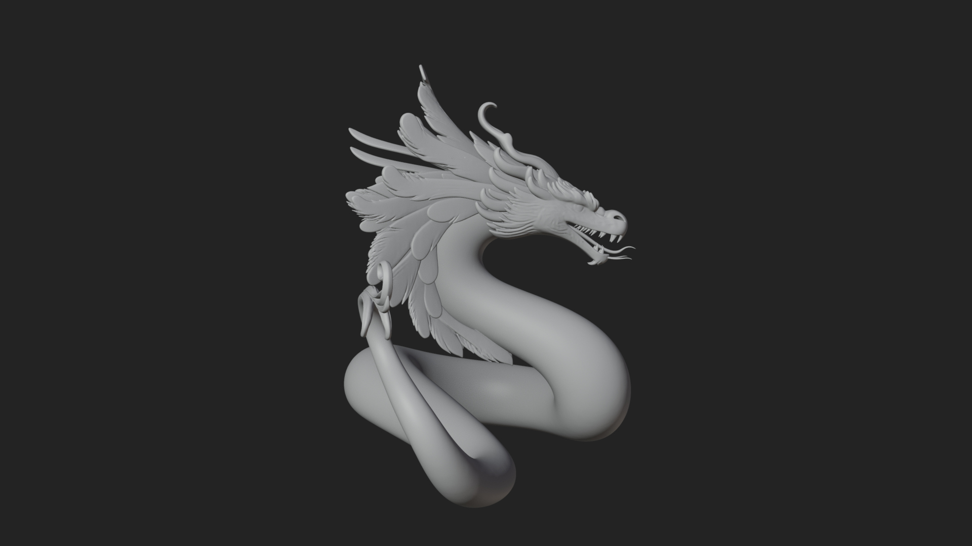 Chinese Dragon Statue Design 14 3D Print Model 3D Model