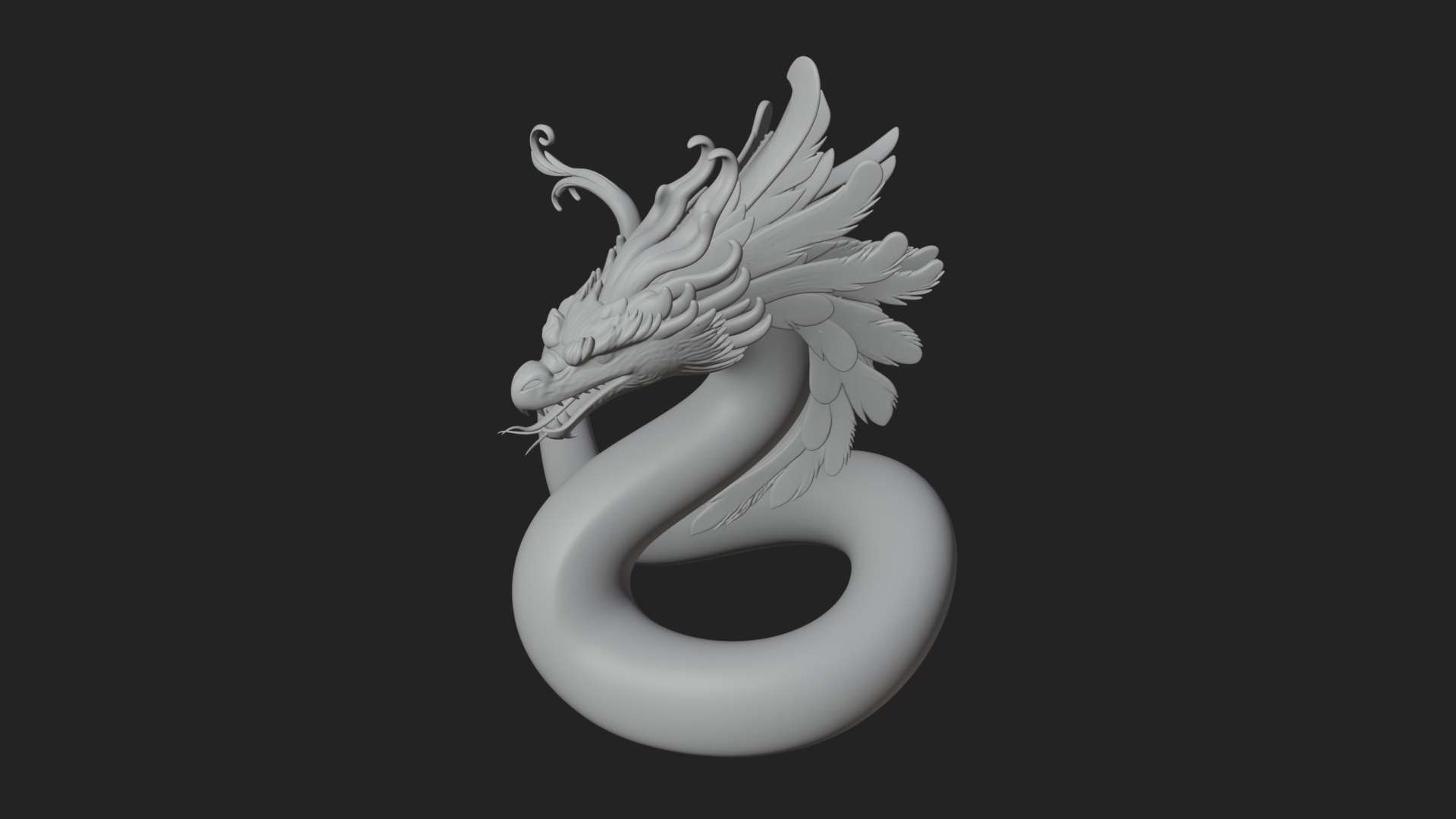 Chinese Dragon Statue Design 14 3D Print Model 3D Model