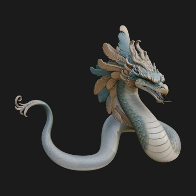 Chinese Dragon Statue Design 14 3D Print Model