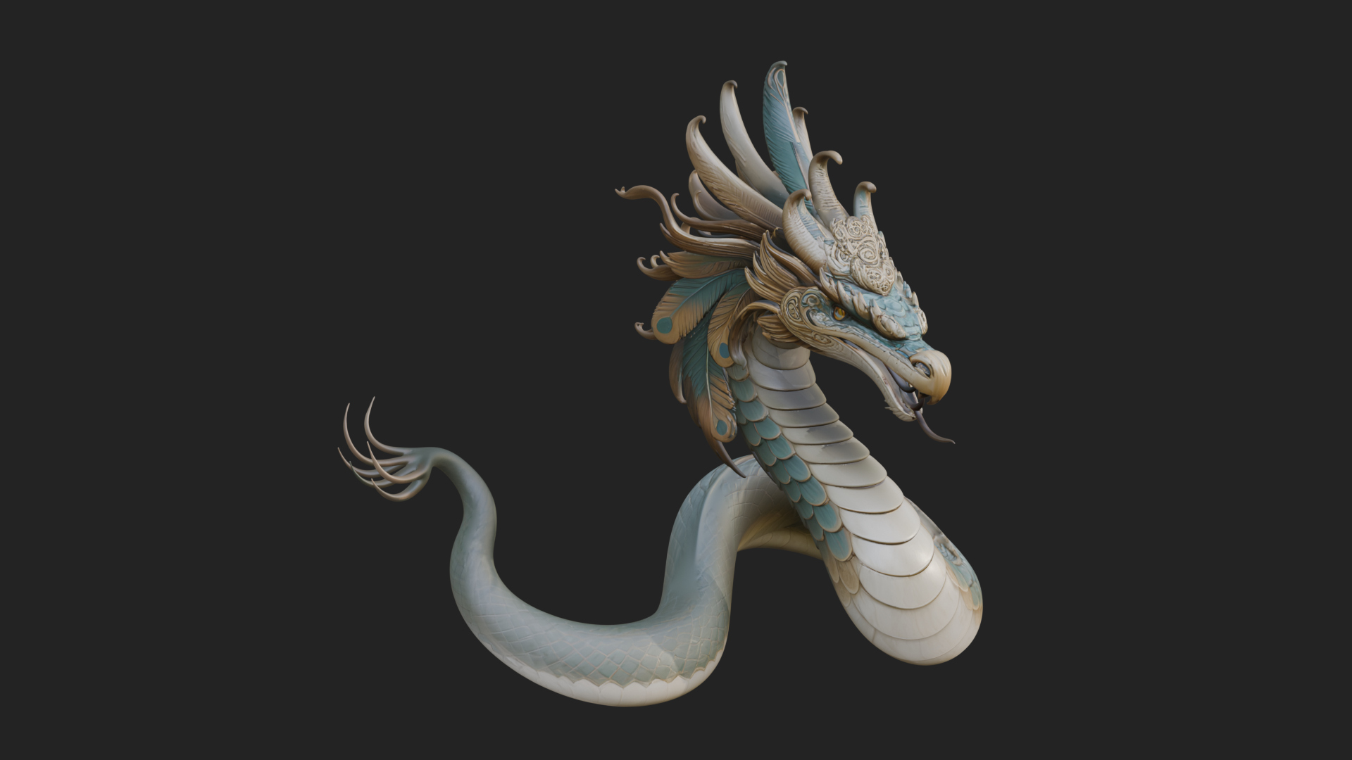 Chinese Dragon Statue Design 15 3D Print Model 3D Model