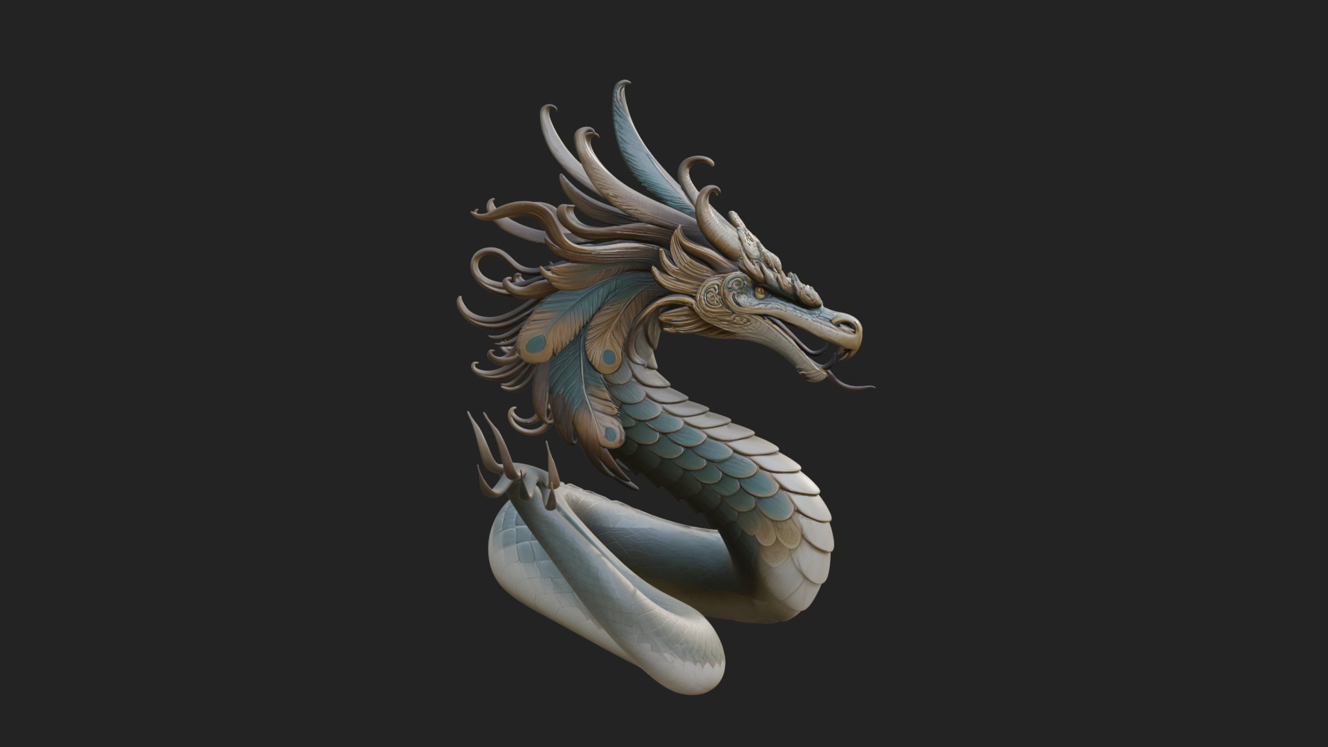 Chinese Dragon Statue Design 15 3D Print Model 3D Model