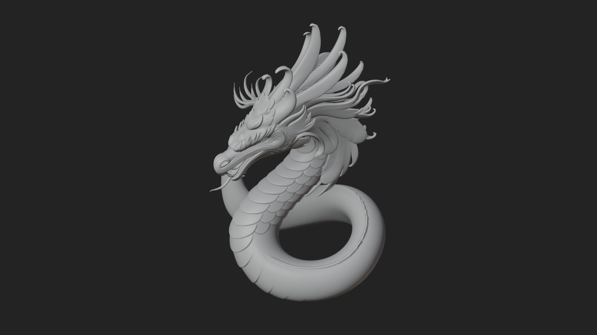 Chinese Dragon Statue Design 15 3D Print Model 3D Model