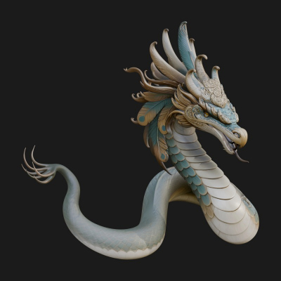 Chinese Dragon Statue Design 15 3D Print Model
