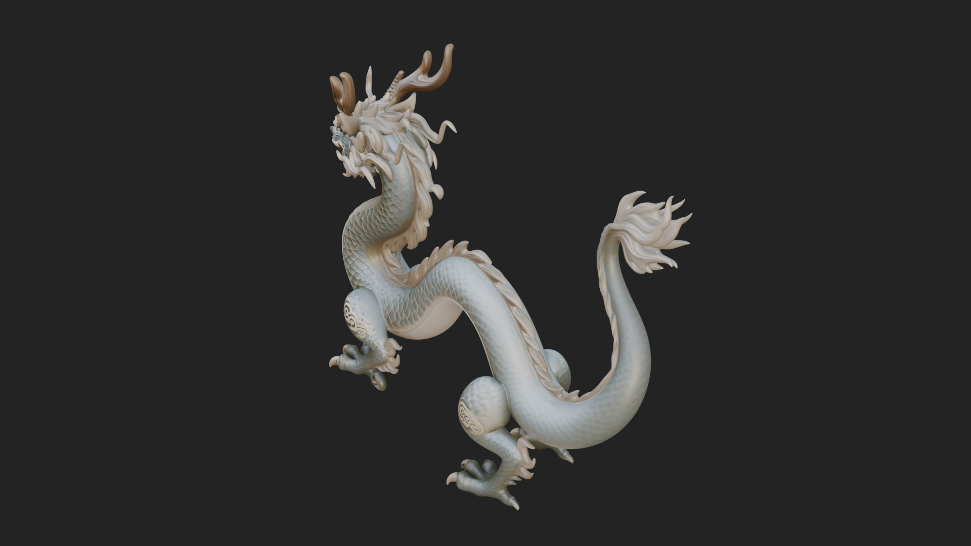 Chinese Dragon Statue Design 5 3D Print Model 3D Model