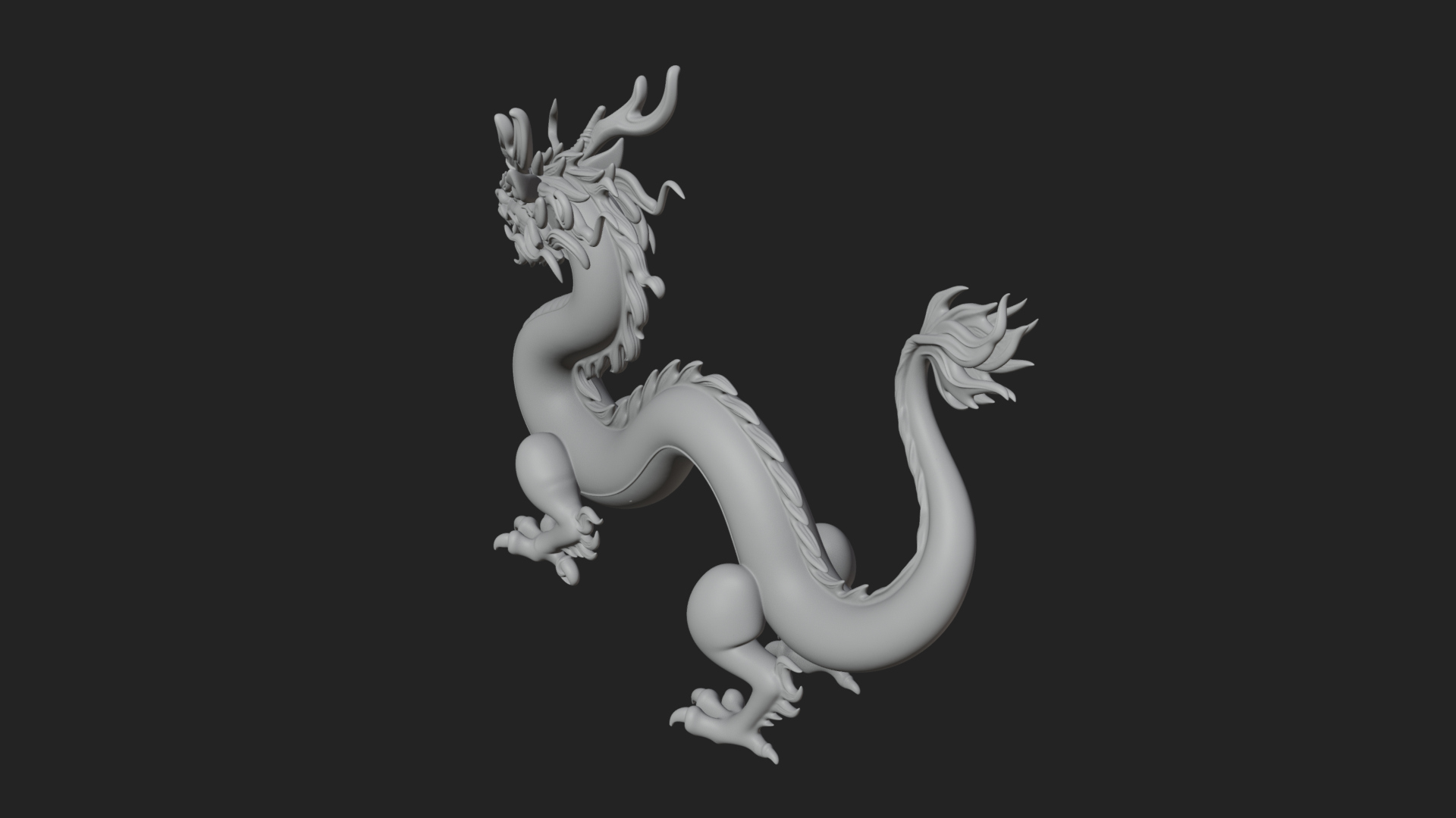 Chinese Dragon Statue Design 5 3D Print Model 3D Model