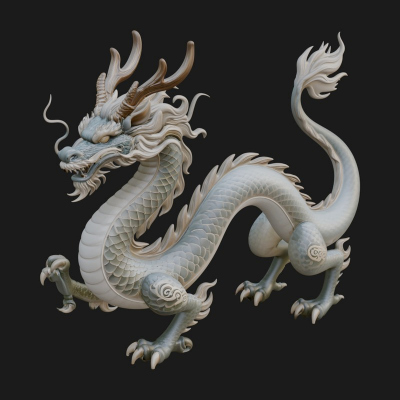 Chinese Dragon Statue Design 5 3D Print Model
