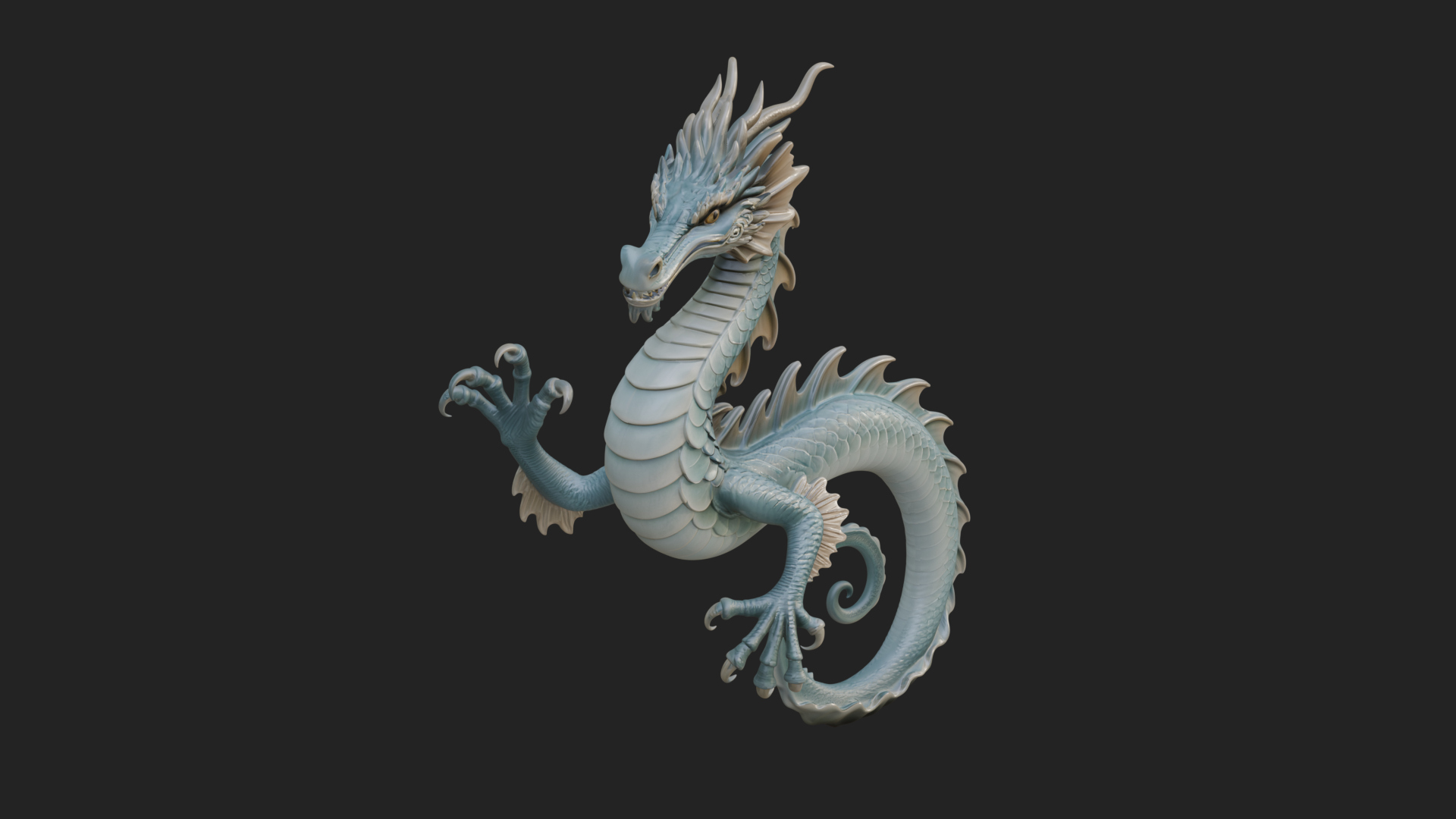 Chinese Dragon Statue Design 6 3D Print Model 3D Model