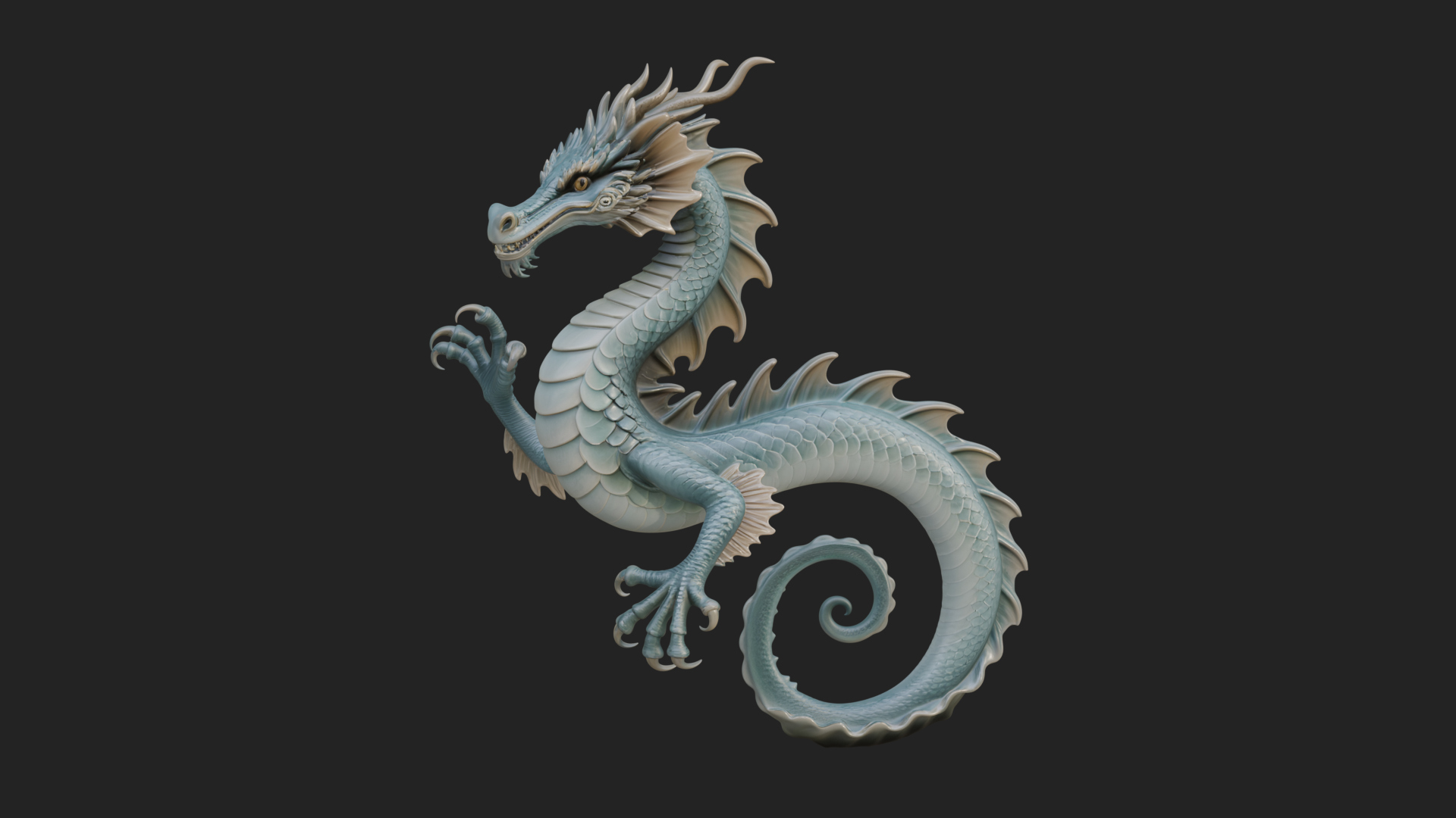 Chinese Dragon Statue Design 6 3D Print Model 3D Model