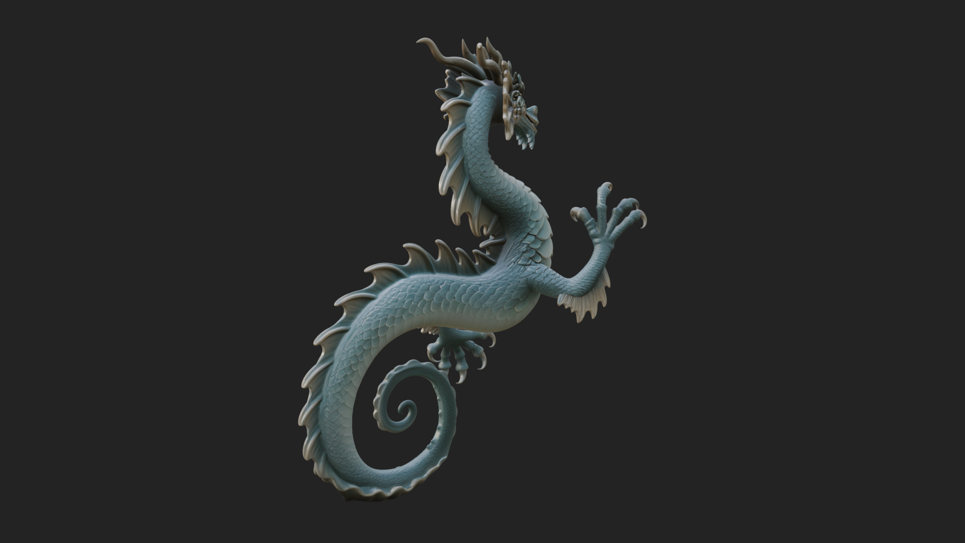Chinese Dragon Statue Design 6 3D Print Model 3D Model