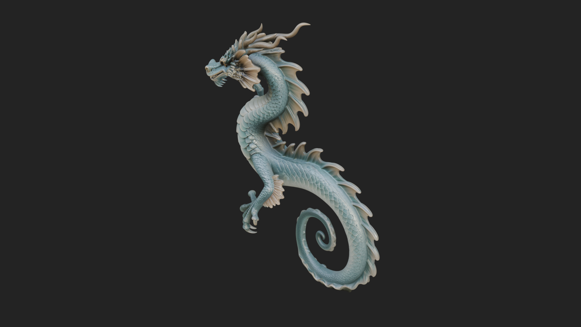 Chinese Dragon Statue Design 6 3D Print Model 3D Model