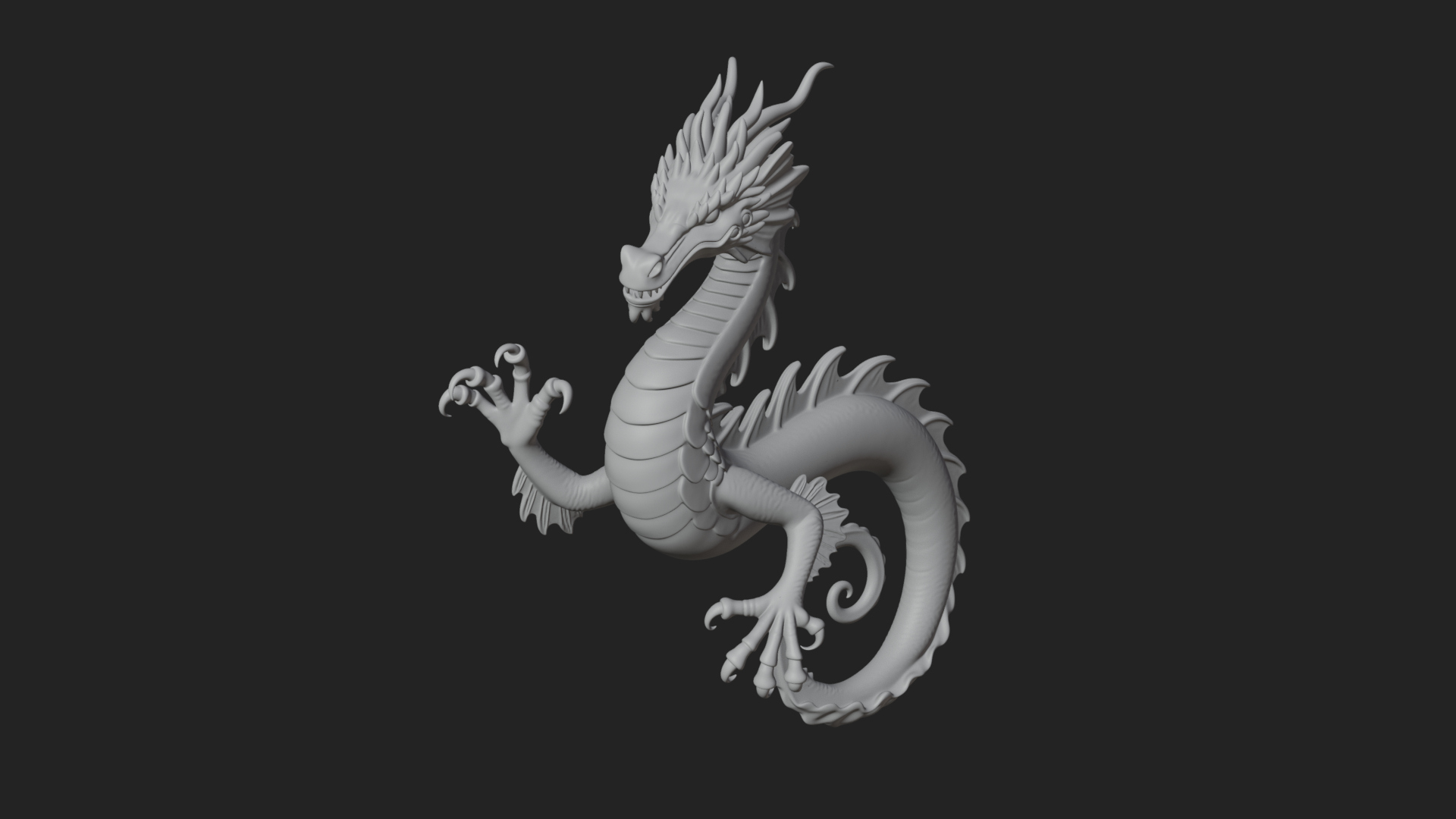 Chinese Dragon Statue Design 6 3D Print Model 3D Model
