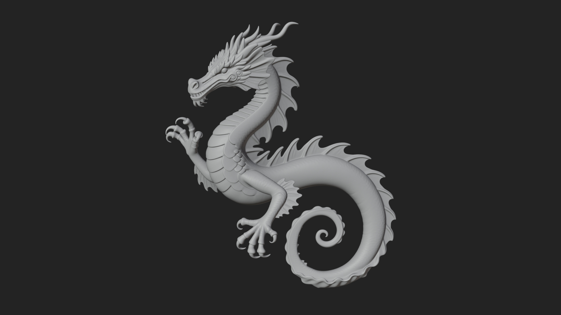 Chinese Dragon Statue Design 6 3D Print Model 3D Model