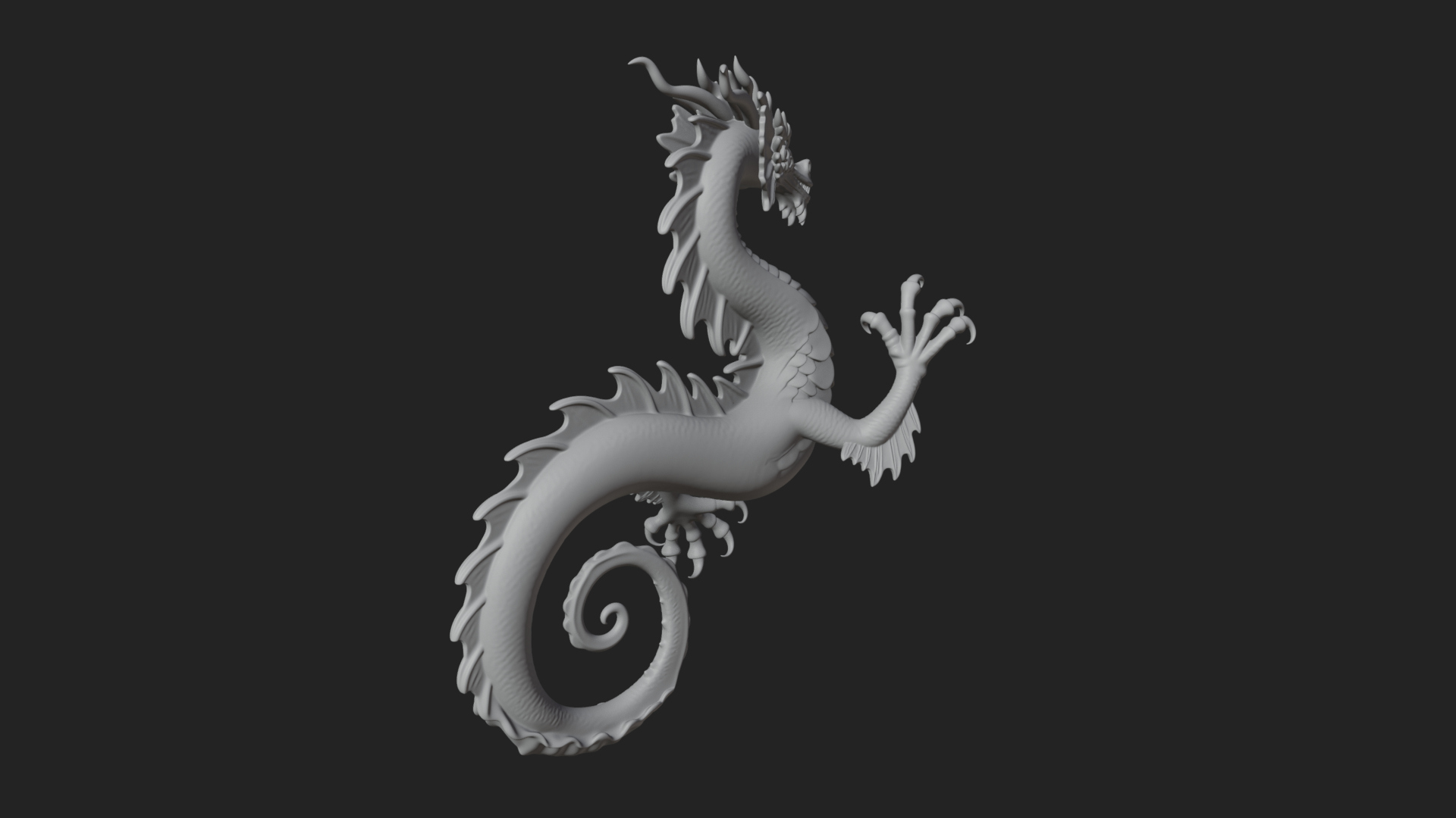 Chinese Dragon Statue Design 6 3D Print Model 3D Model