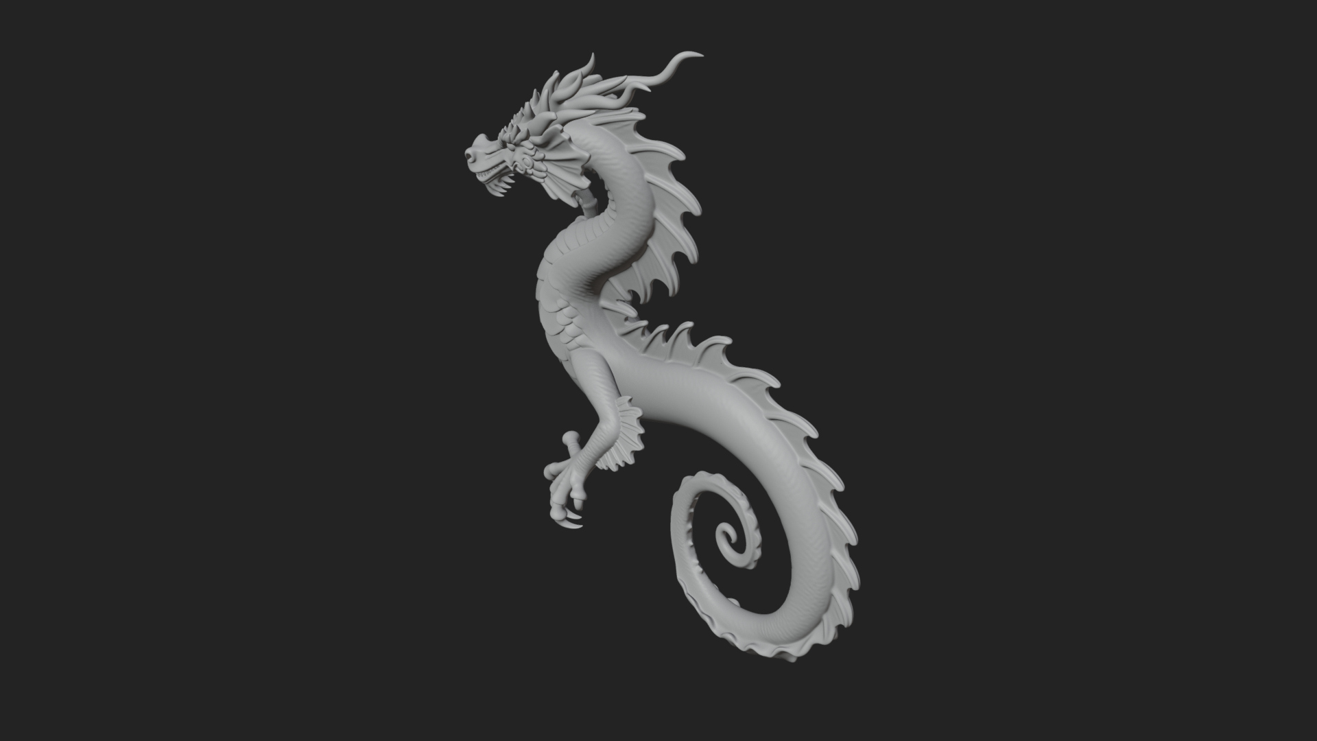Chinese Dragon Statue Design 6 3D Print Model 3D Model