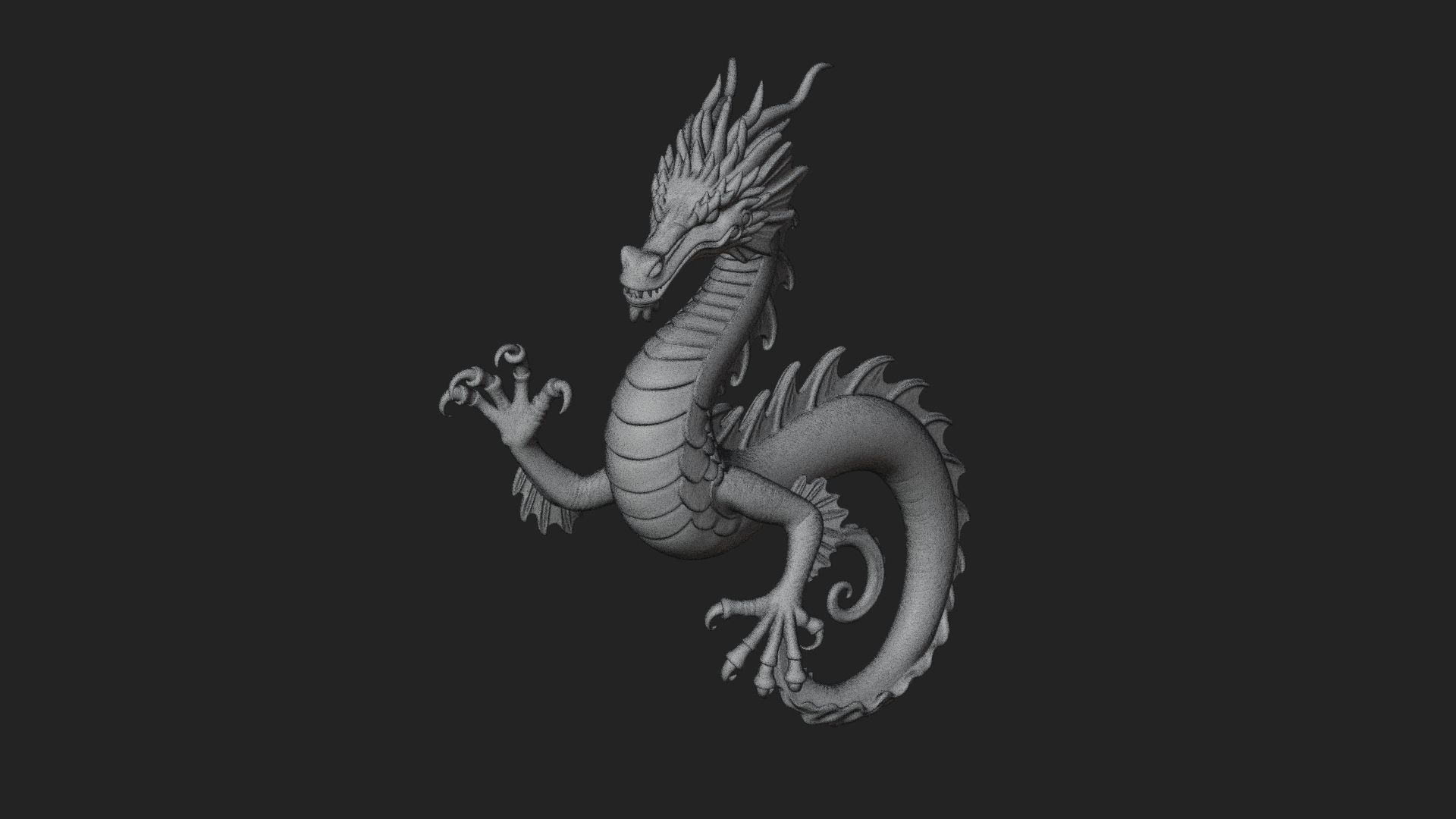 Chinese Dragon Statue Design 6 3D Print Model 3D Model