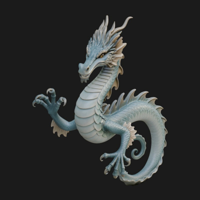 Chinese Dragon Statue Design 6 3D Print Model