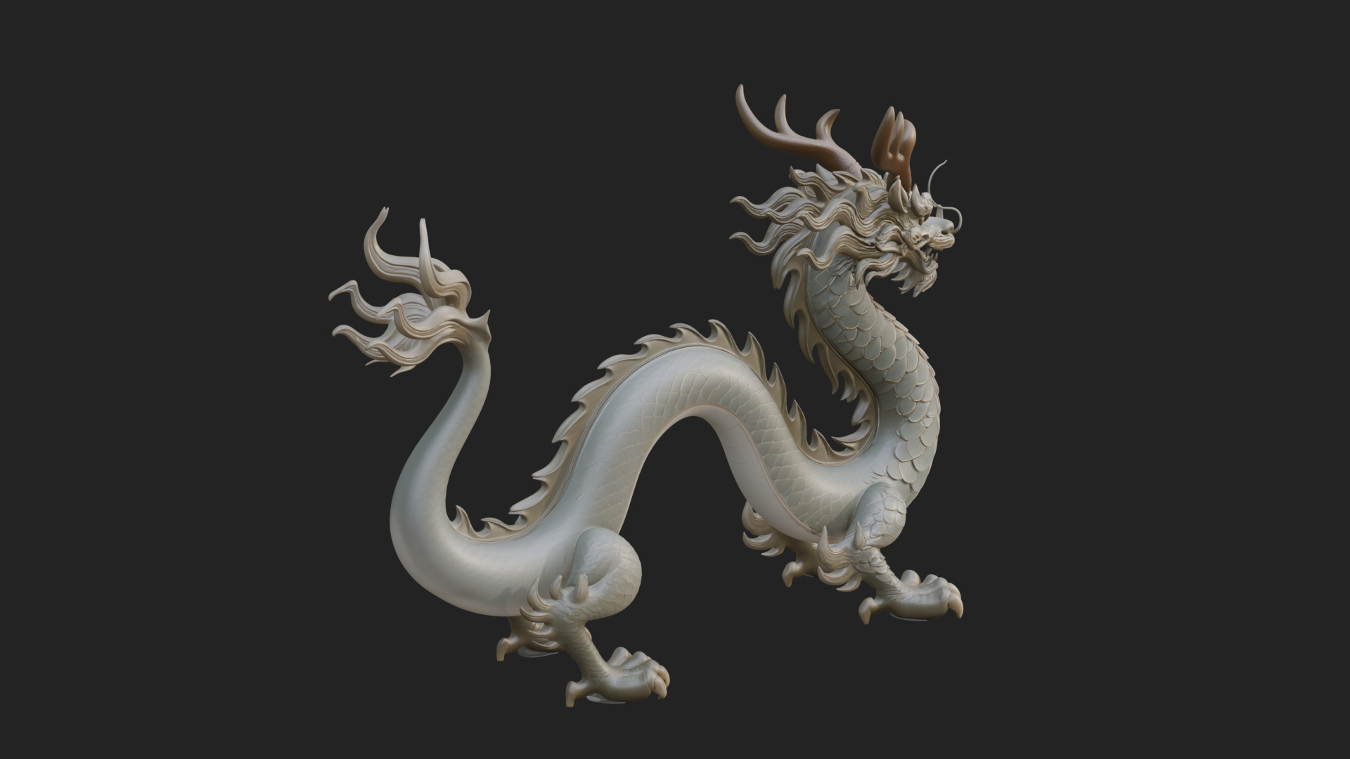 Chinese Dragon Statue Design 7 3D Print Model 3D Model