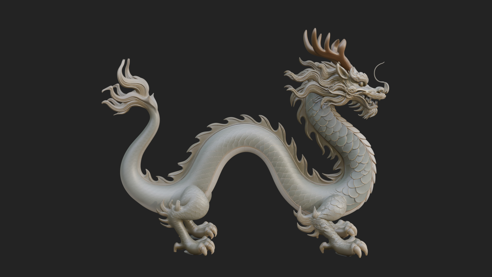 Chinese Dragon Statue Design 7 3D Print Model 3D Model
